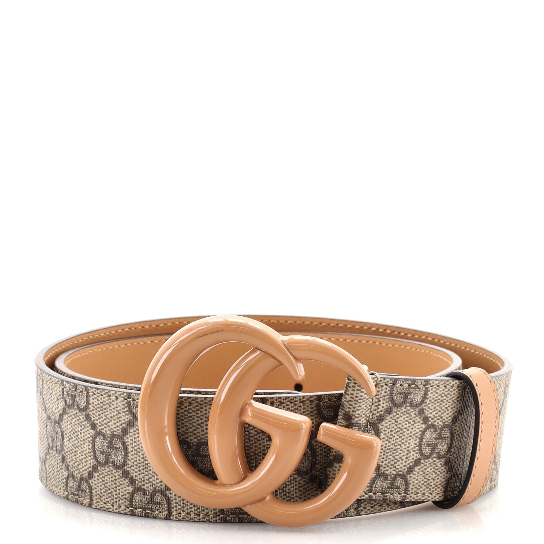 GG Marmont Belt GG Coated Canvas and Leather Wide 75