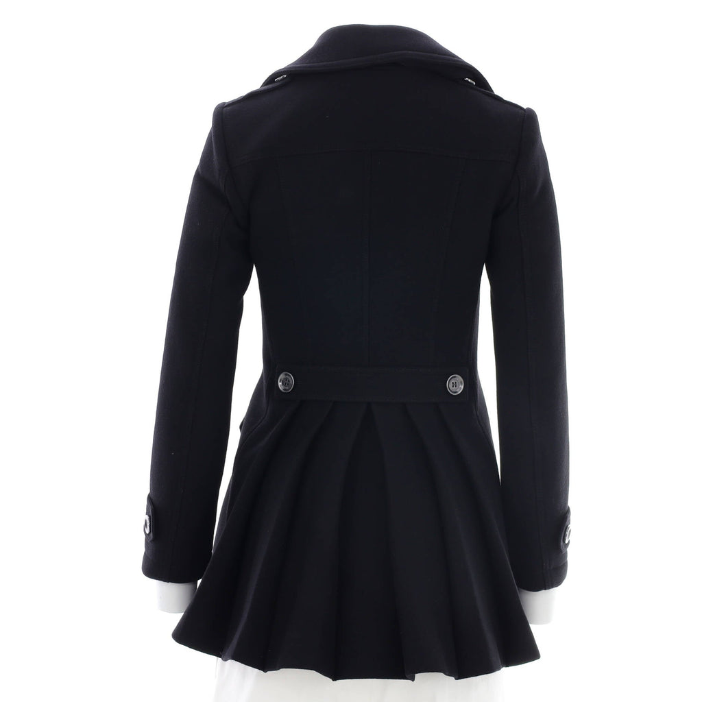 Women's Double Breasted Belted Peacoat Wool