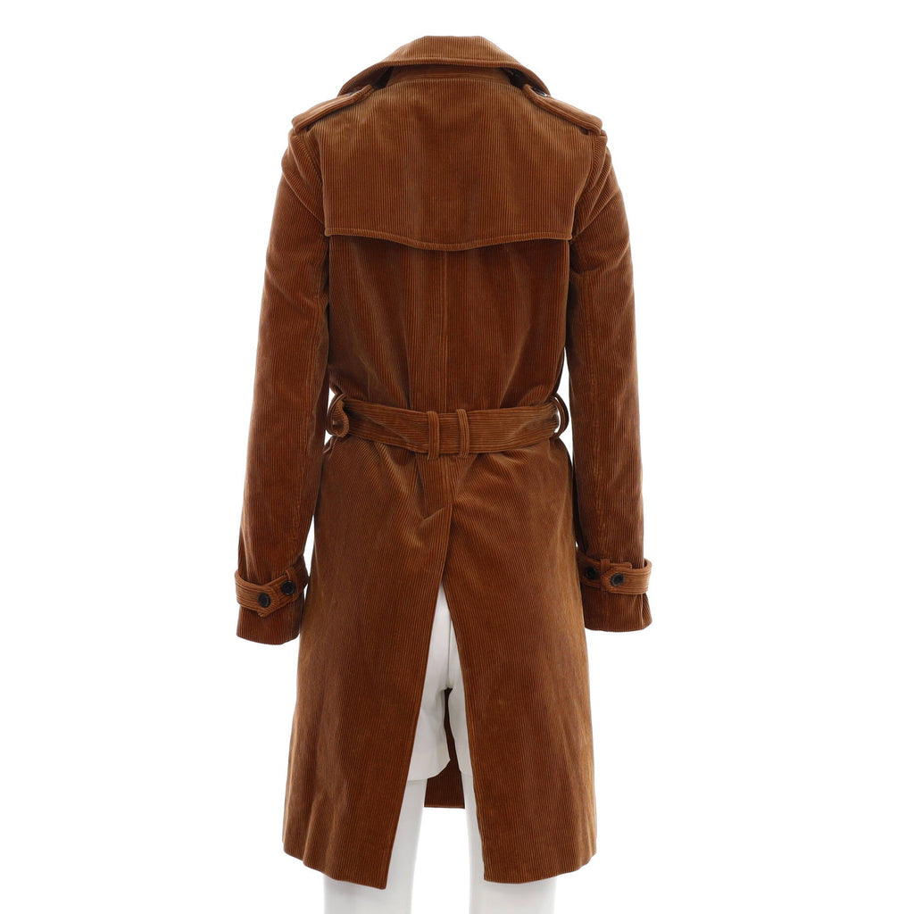 Women's Belted Long Trench Coat Corduroy