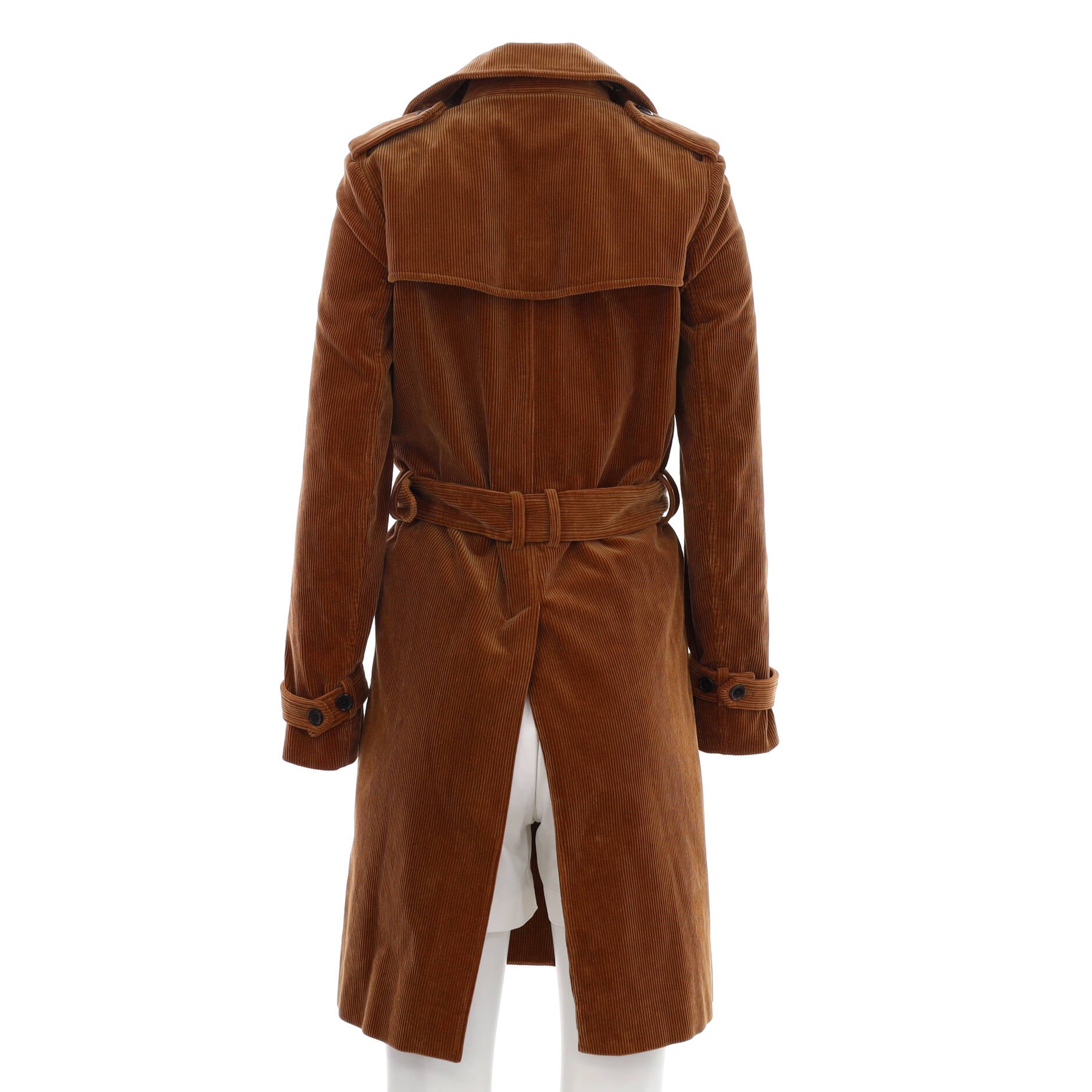 Women's Belted Long Trench Coat Corduroy