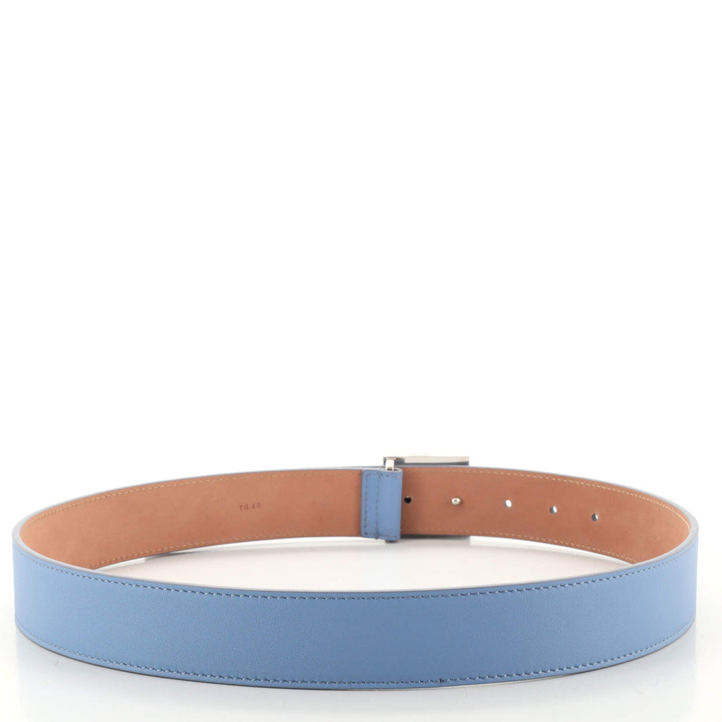 Studded Buckle Belt Leather Wide 80