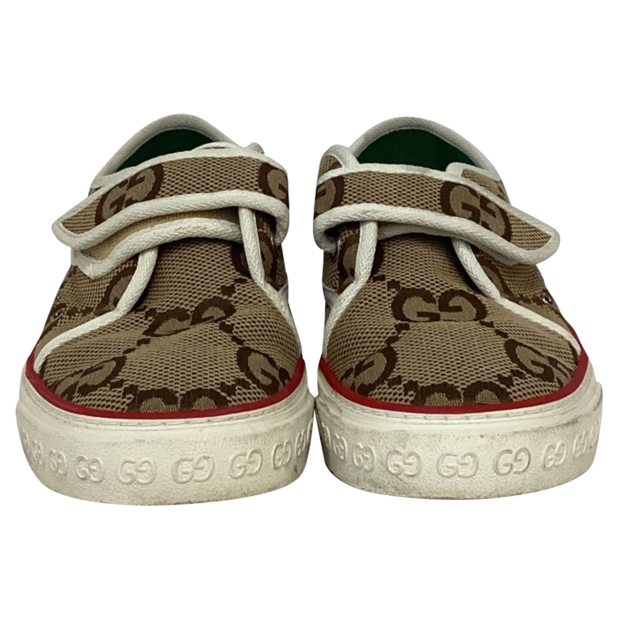 Gucci Tennis 1977 Velcro Closure Sneakers in Brown Canvas