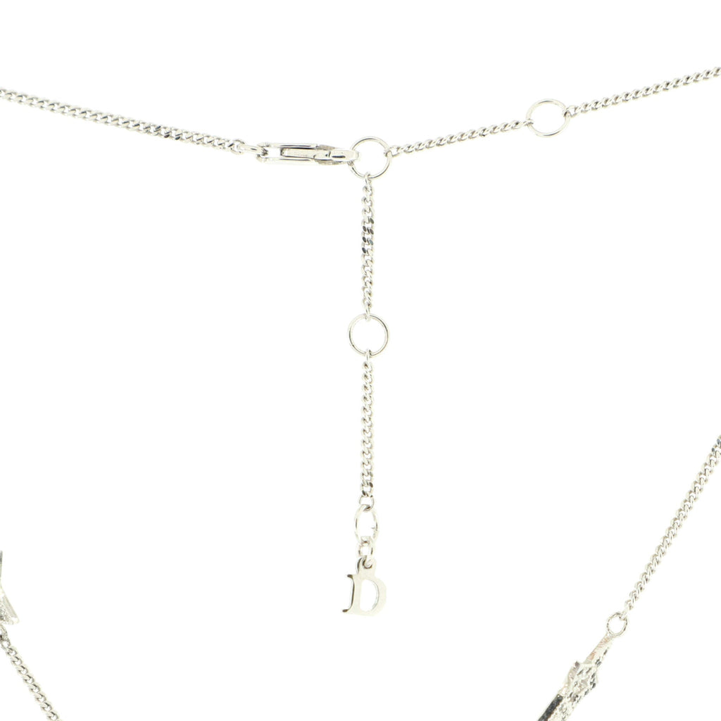 Star Logo Pendant Necklace Metal and Crystals