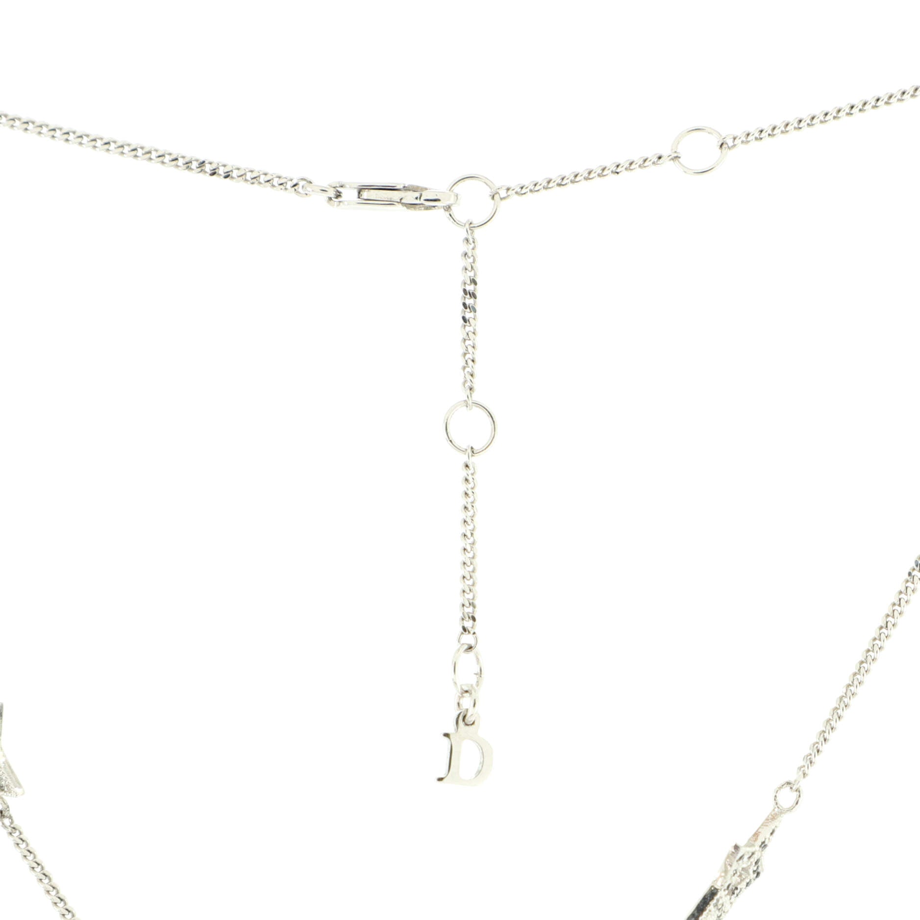 Star Logo Pendant Necklace Metal and Crystals