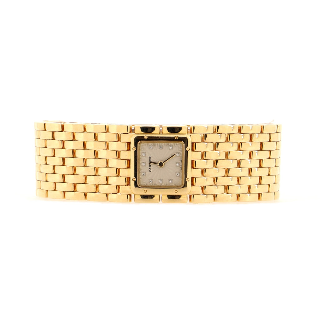 Panthere Ruban Quartz Watch Yellow Gold with Diamond Markers 21