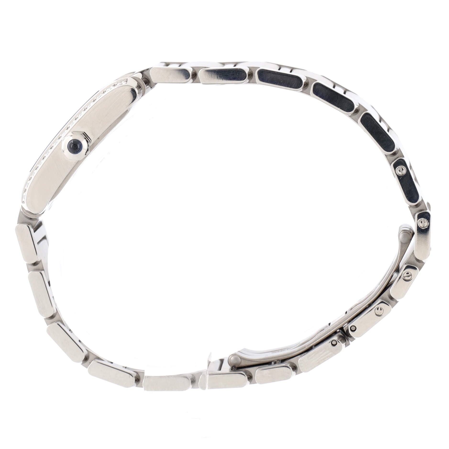 Tank Francaise Quartz Watch Stainless Steel with Diamond Bezel 25