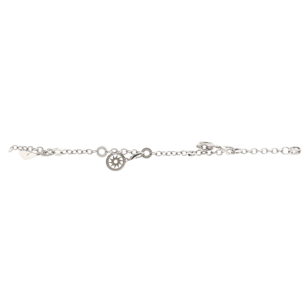 Sun 3 Charm Bracelet 18K White Gold with Onyx