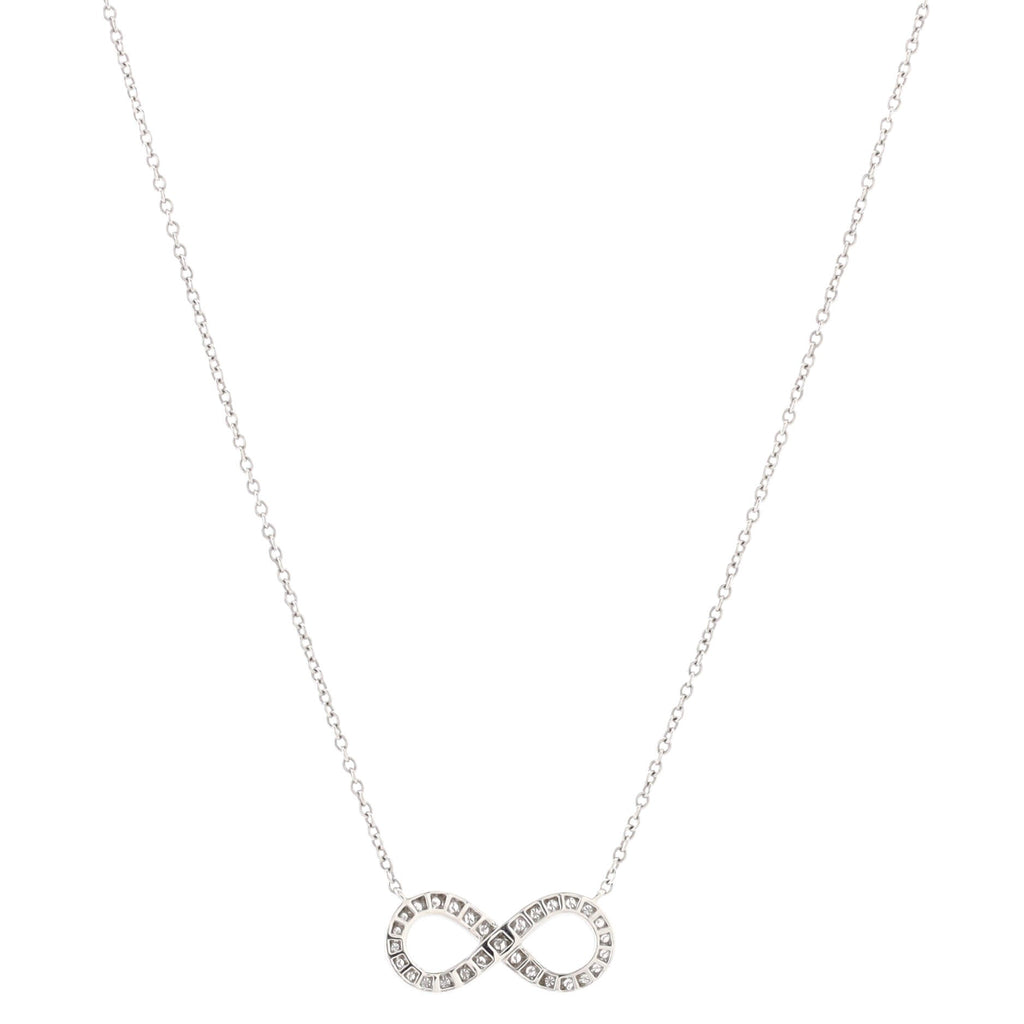 Infinity Pendant Necklace Platinum with Diamonds