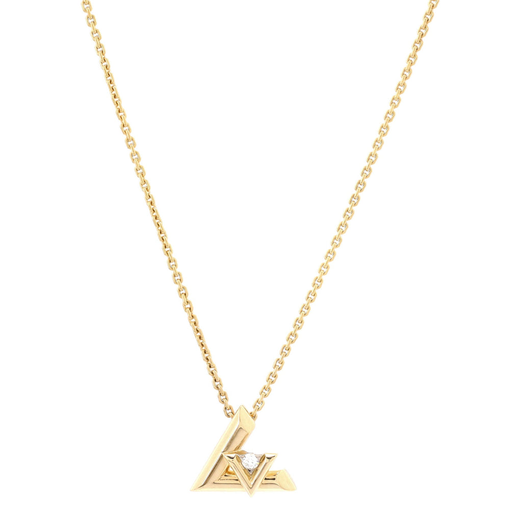 LV Volt One Pendant Necklace 18K Yellow Gold with Diamond Small