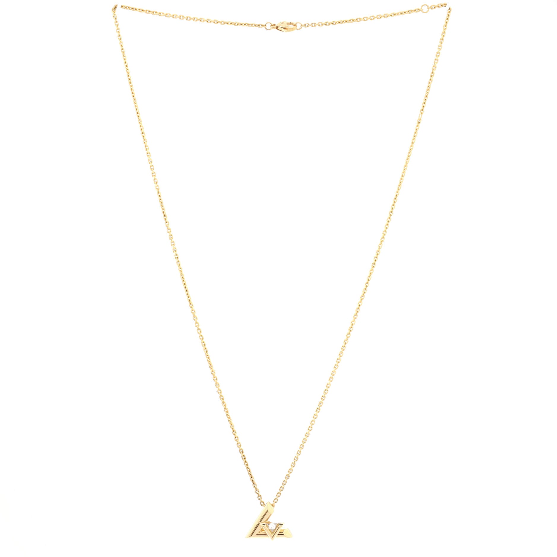 LV Volt One Pendant Necklace 18K Yellow Gold with Diamond Small