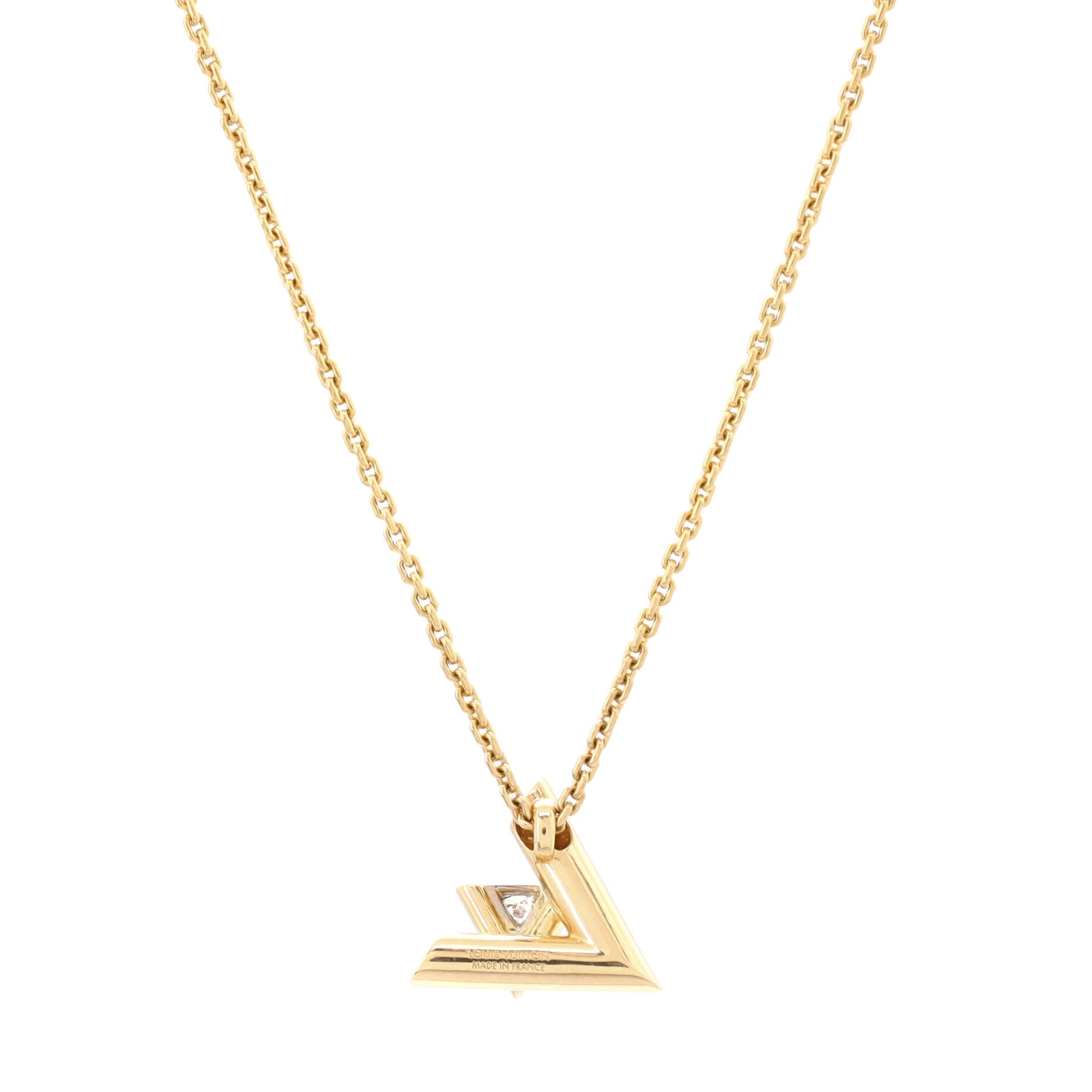 LV Volt One Pendant Necklace 18K Yellow Gold with Diamond Small