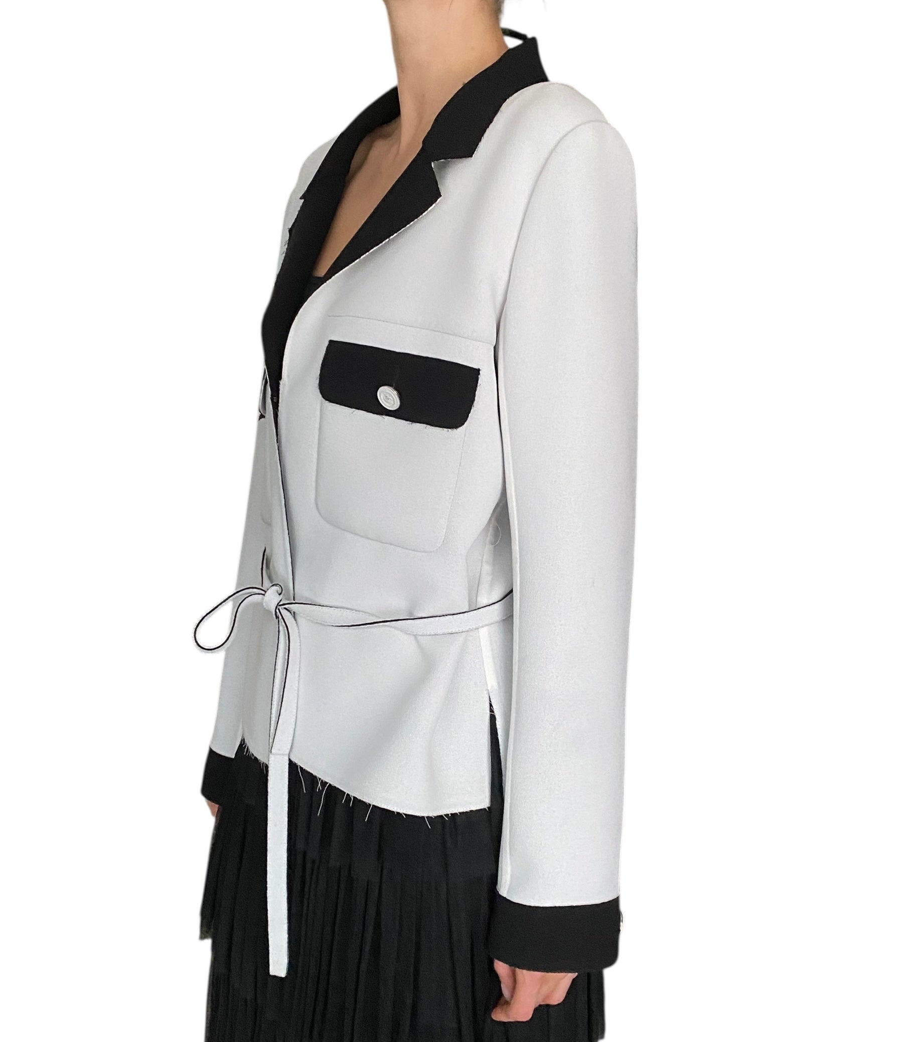 Chanel SS14 White & Black Two Tone Jacket - FR 42 / US 8-10
