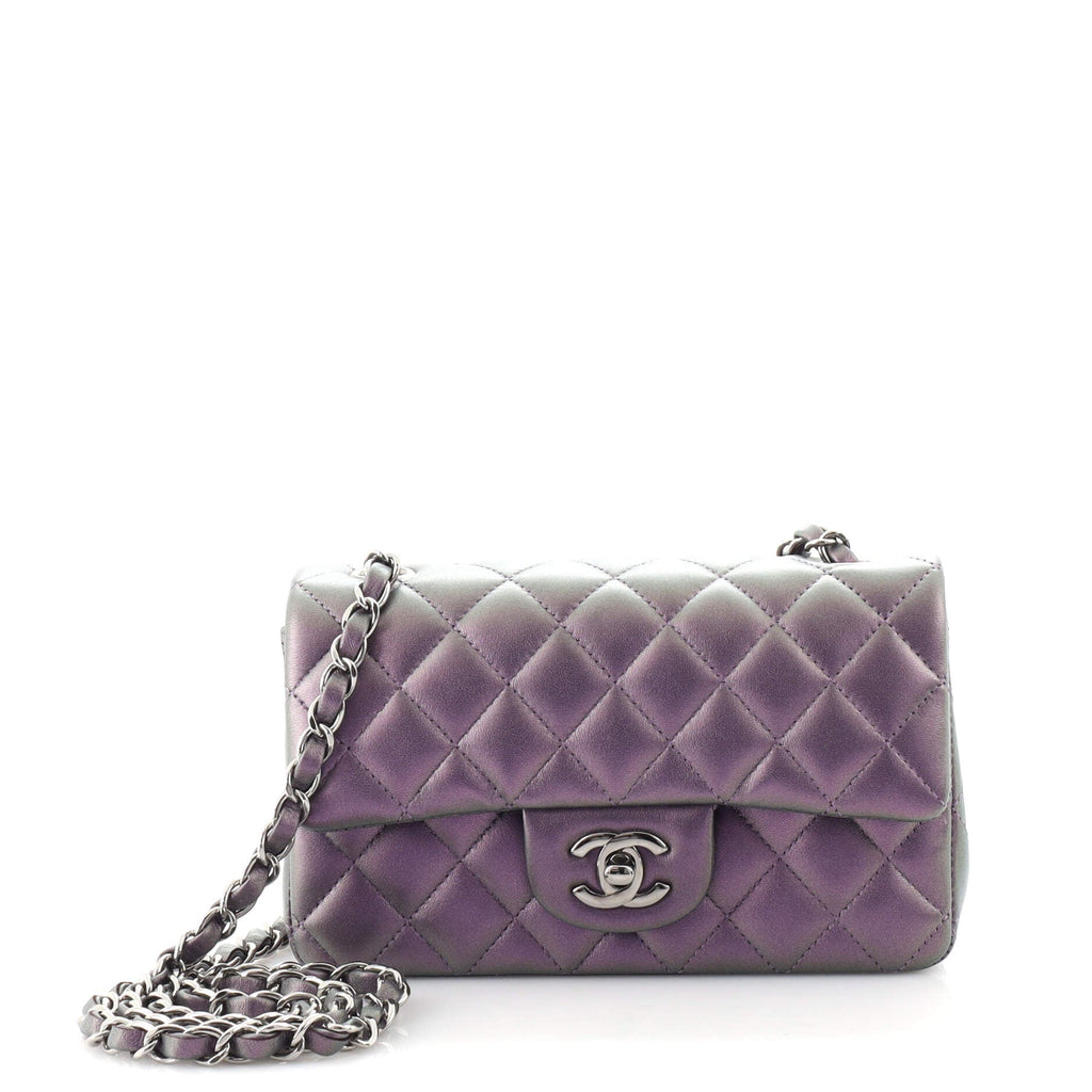 Classic Single Flap Bag Quilted Iridescent Calfskin Mini