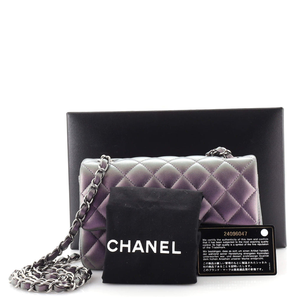 Classic Single Flap Bag Quilted Iridescent Calfskin Mini