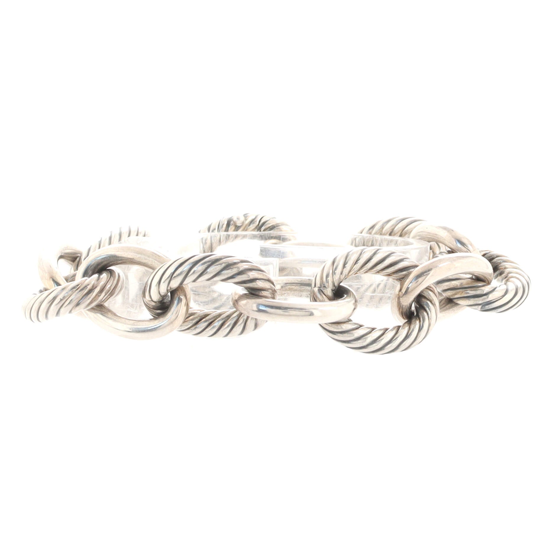 Oval Link Bracelet Sterling Silver Large