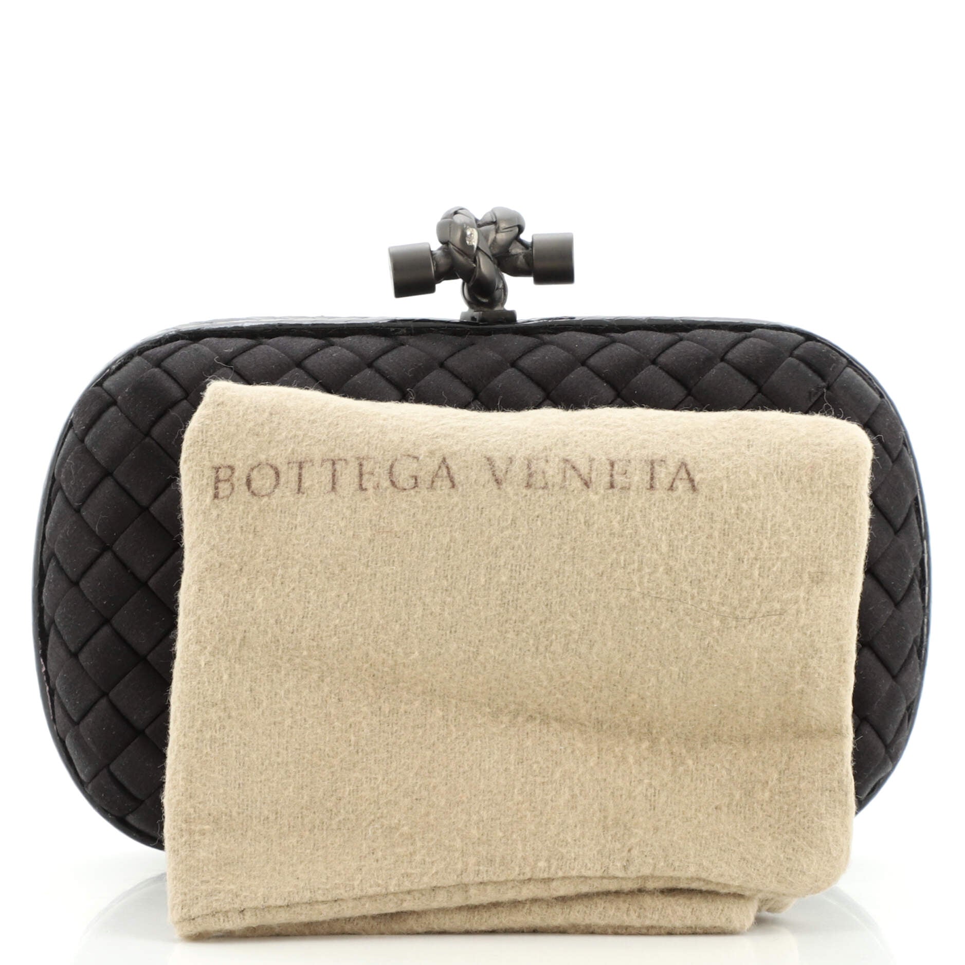 Box Knot Clutch Intrecciato Satin Small