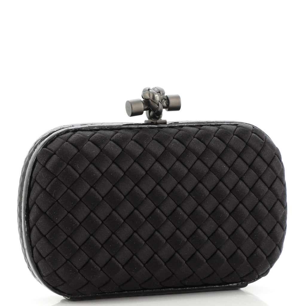 Box Knot Clutch Intrecciato Satin Small