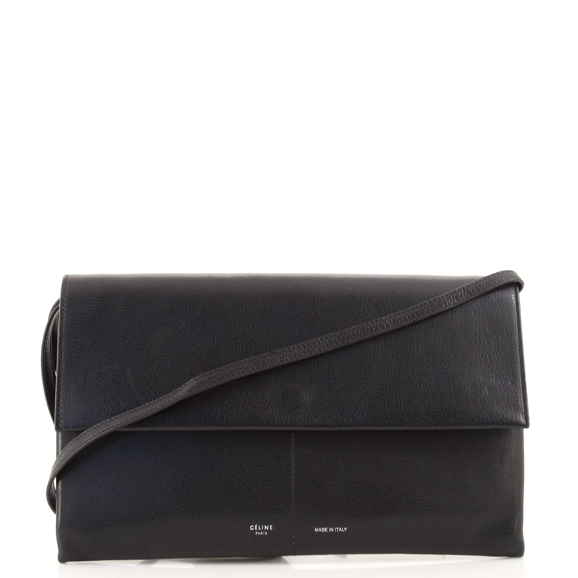 Folded Strap Clutch Leather