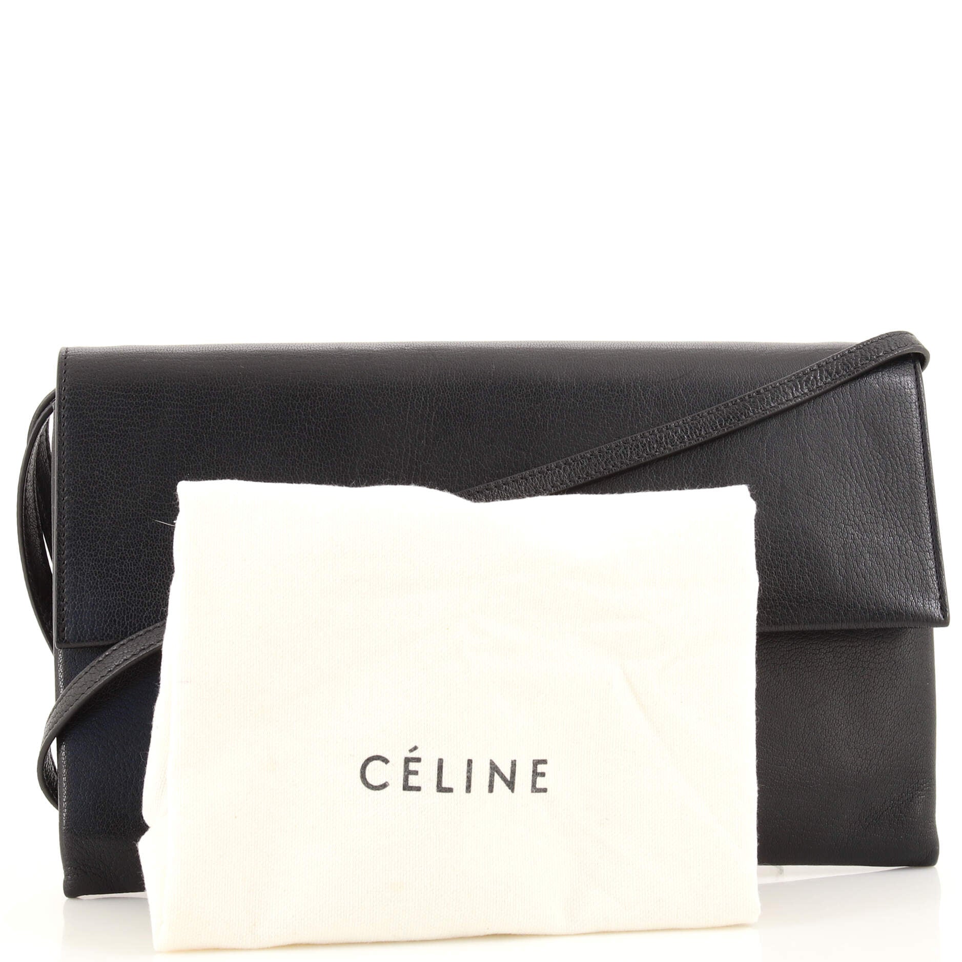 Folded Strap Clutch Leather