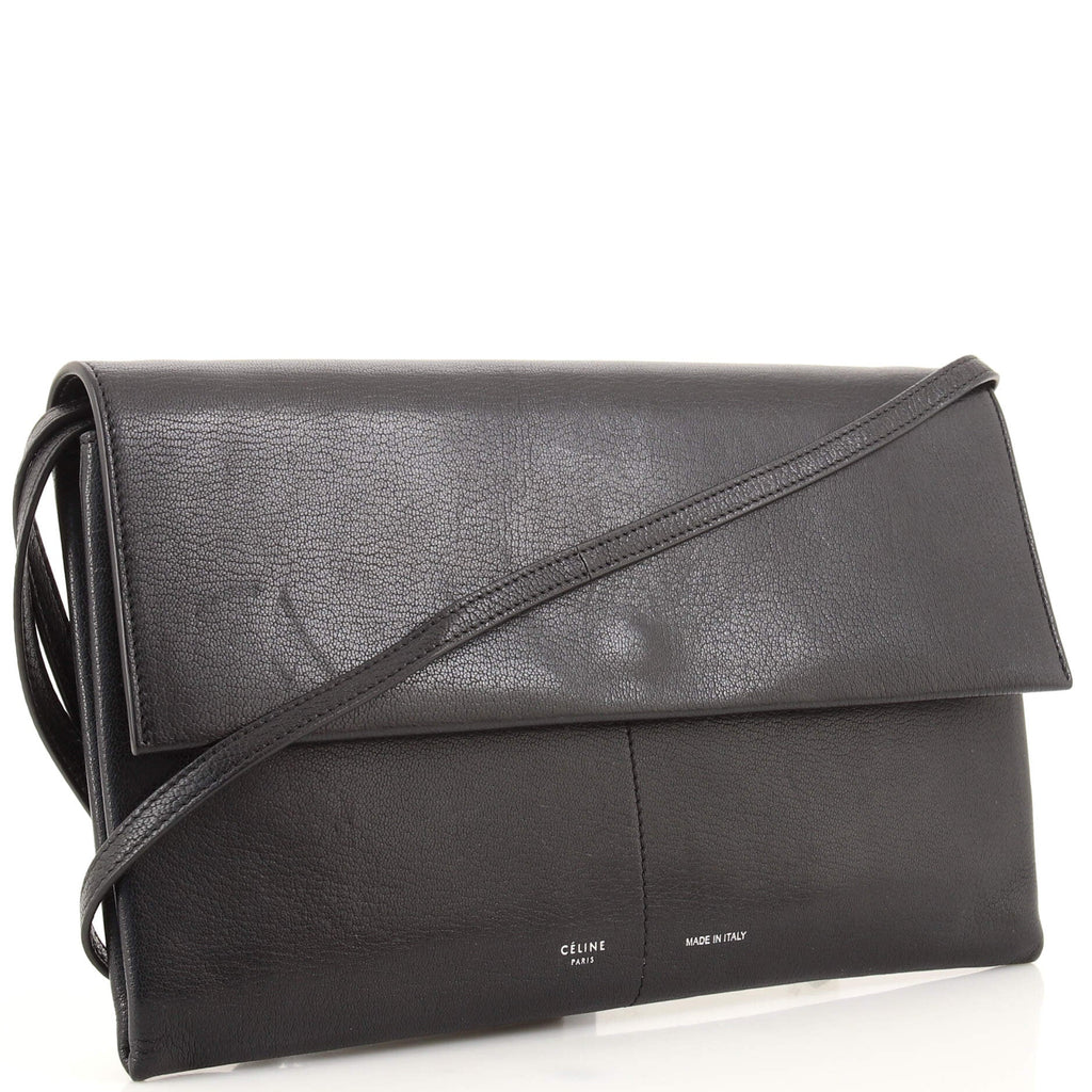 Folded Strap Clutch Leather