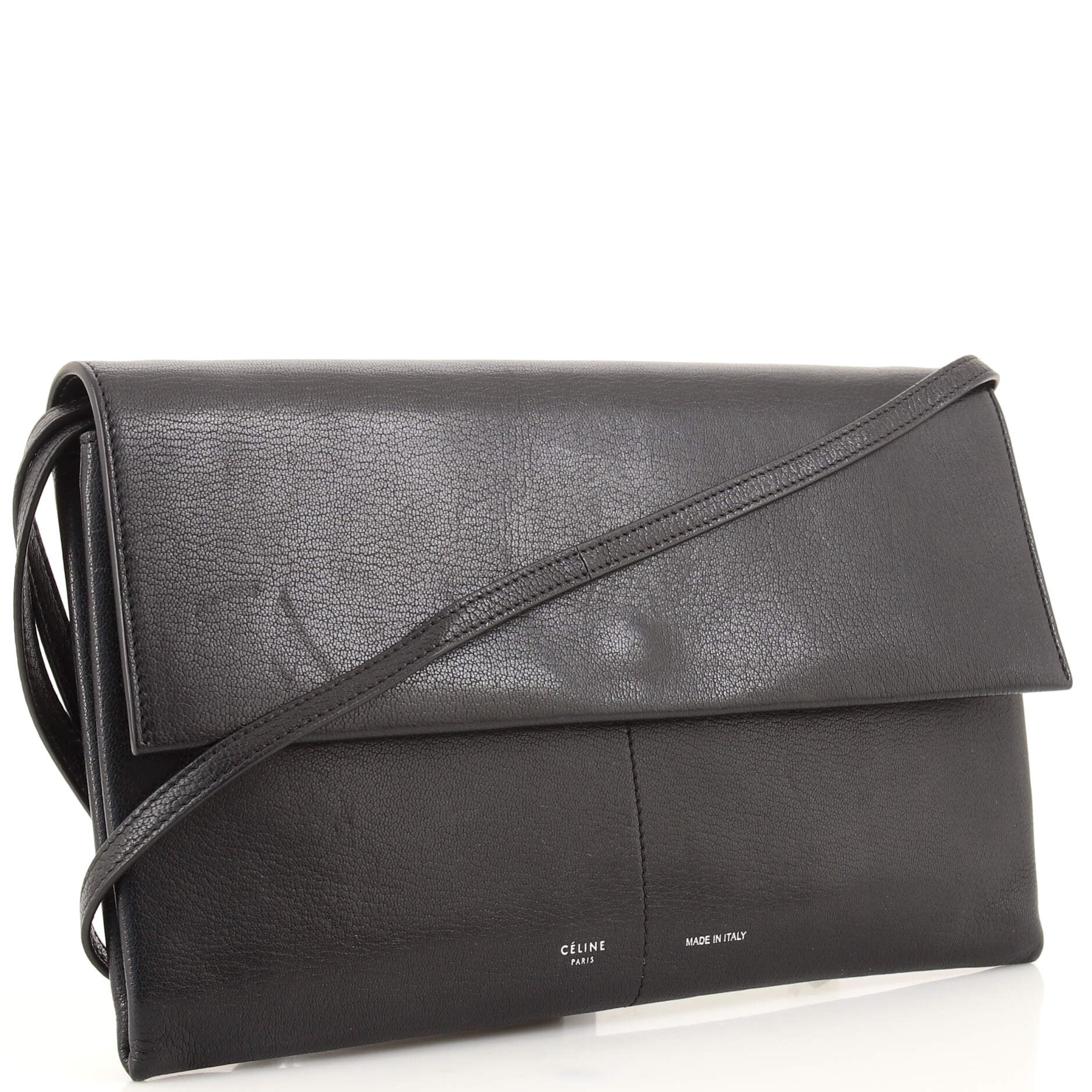 Folded Strap Clutch Leather