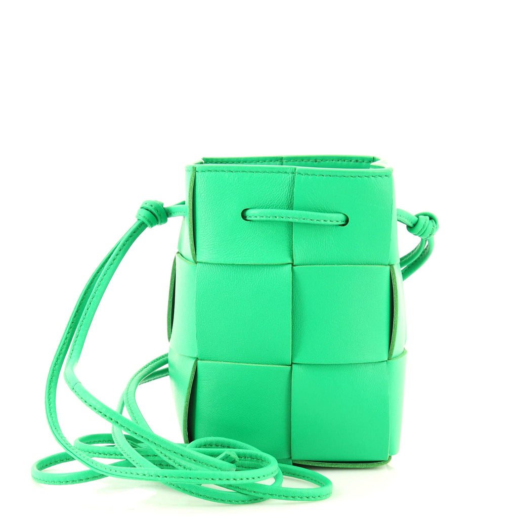Cassette Bucket Bag Maxi Intrecciato Leather Mini