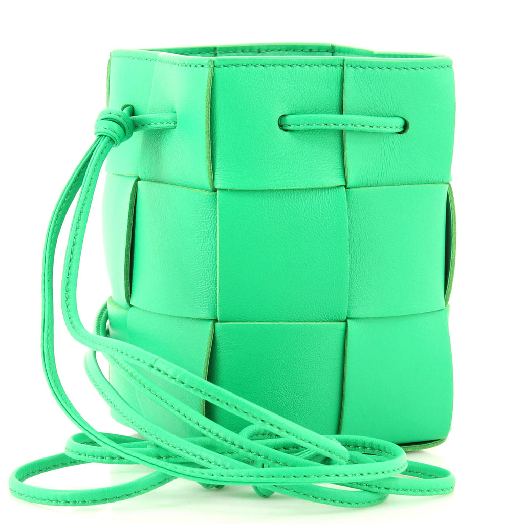 Cassette Bucket Bag Maxi Intrecciato Leather Mini