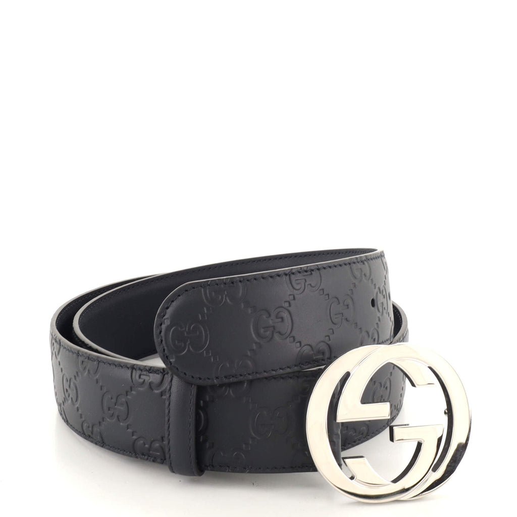 Interlocking G Belt Guccissima Leather Wide 95