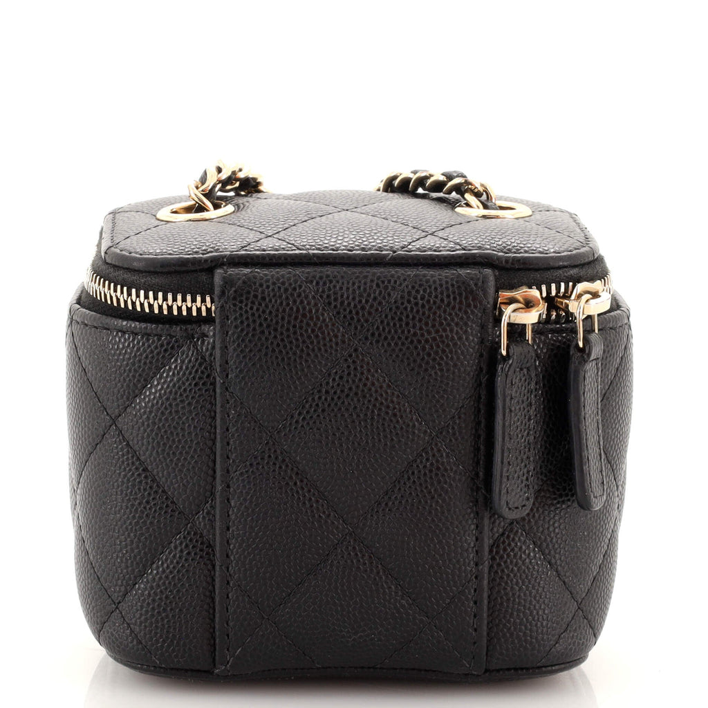 Classic Vanity Case with Chain Quilted Caviar Mini