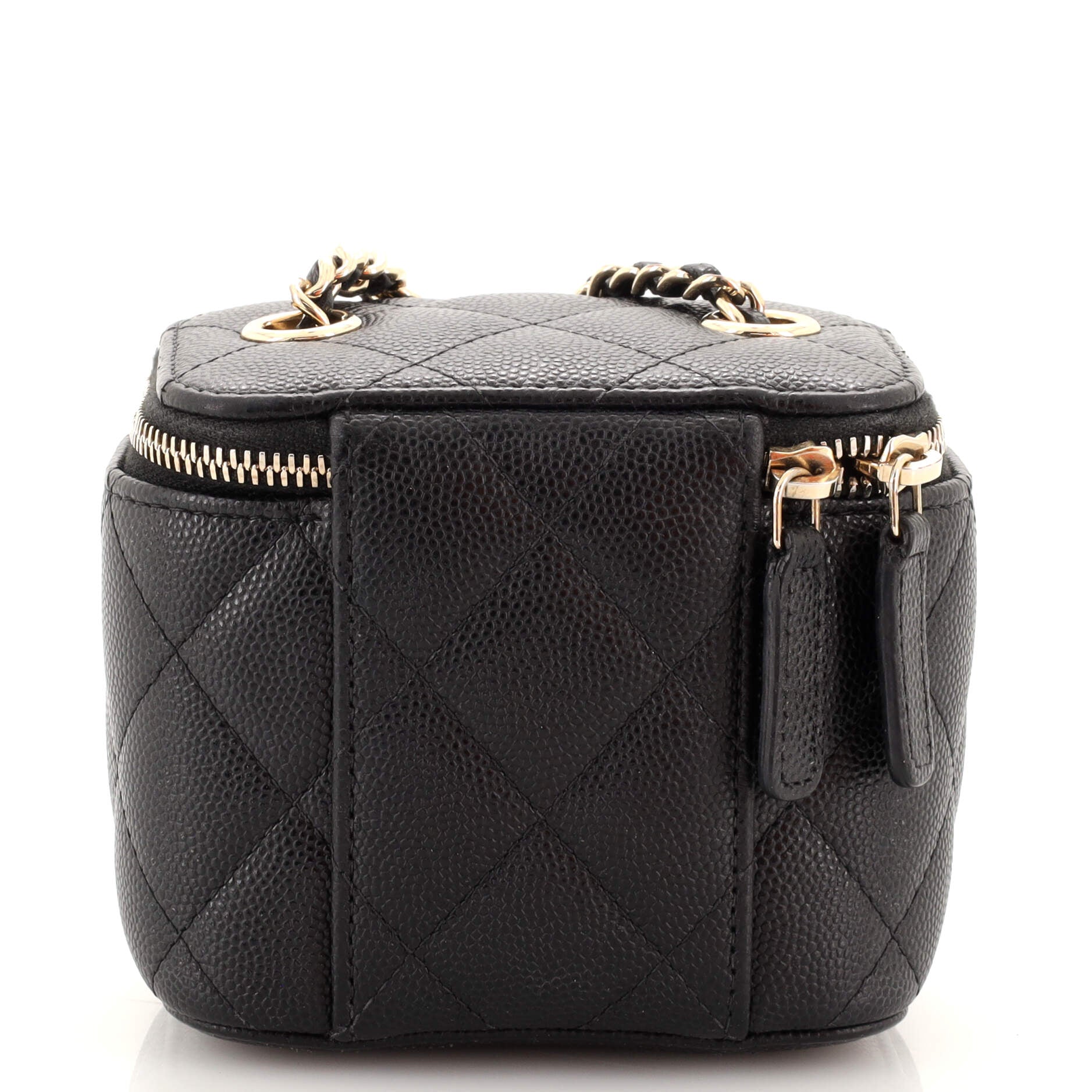 Classic Vanity Case with Chain Quilted Caviar Mini