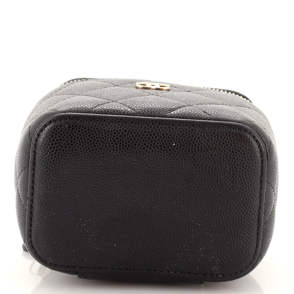 Classic Vanity Case with Chain Quilted Caviar Mini