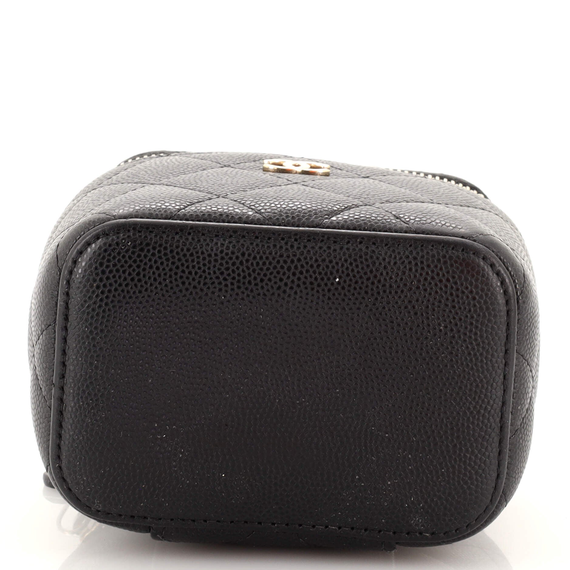 Classic Vanity Case with Chain Quilted Caviar Mini