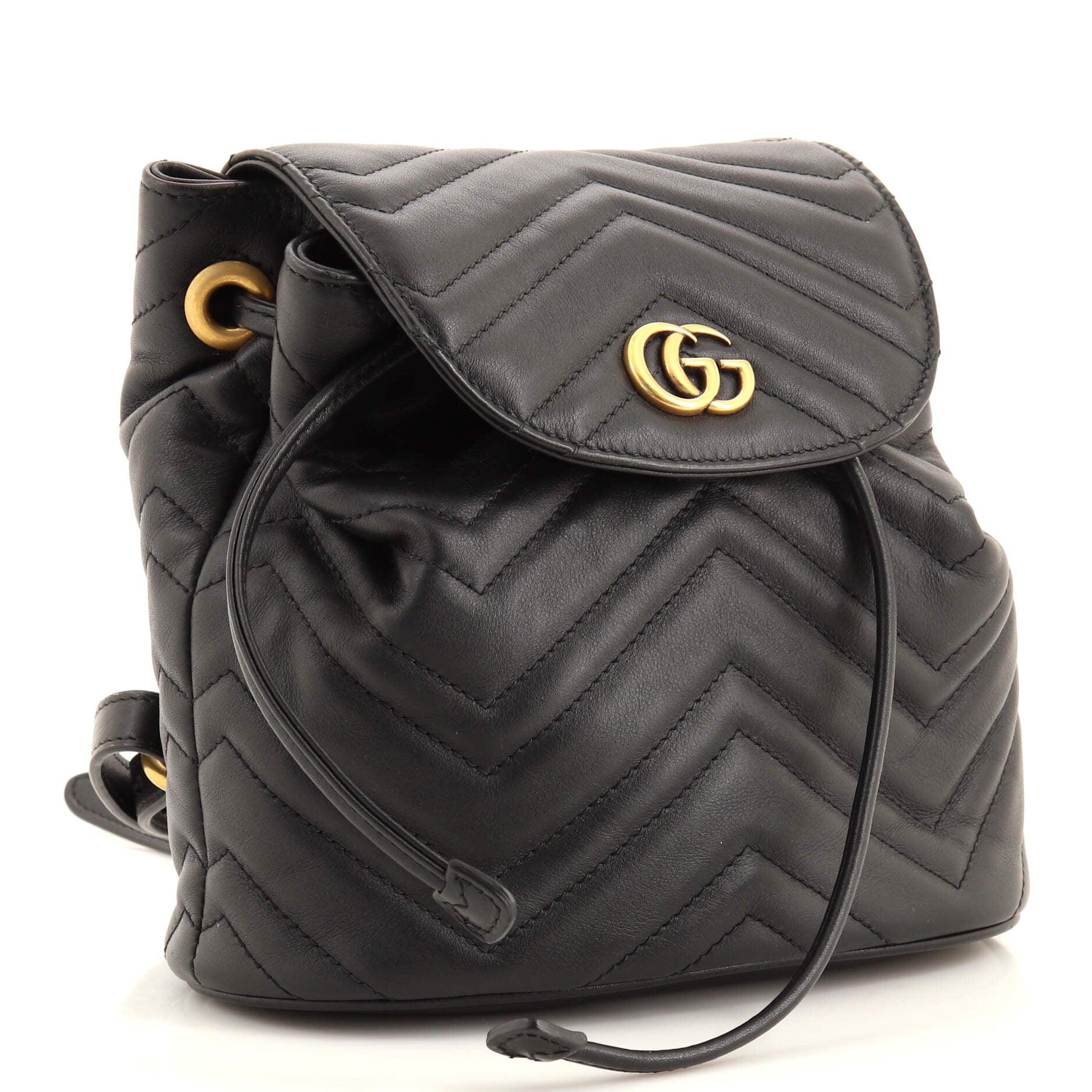 GG Marmont Drawstring Backpack Matelasse Leather Mini