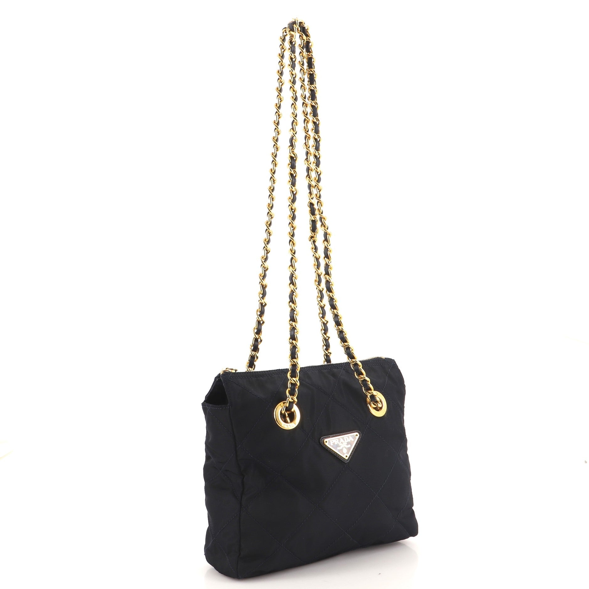 Chain Shoulder Bag Quilted Tessuto Mini