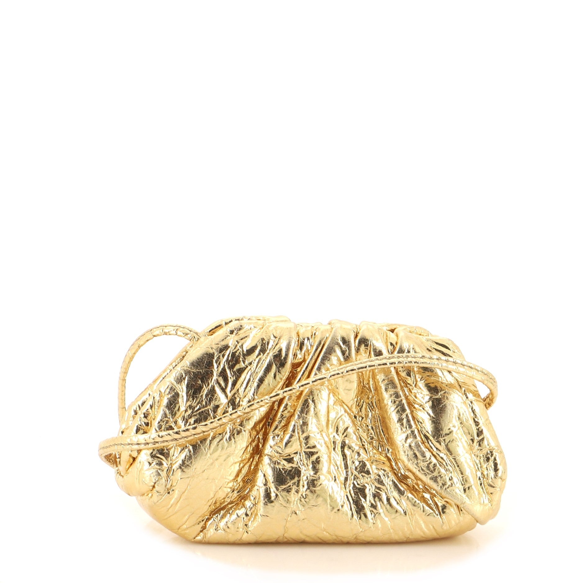 The Pouch Crinkled Metallic Leather Mini