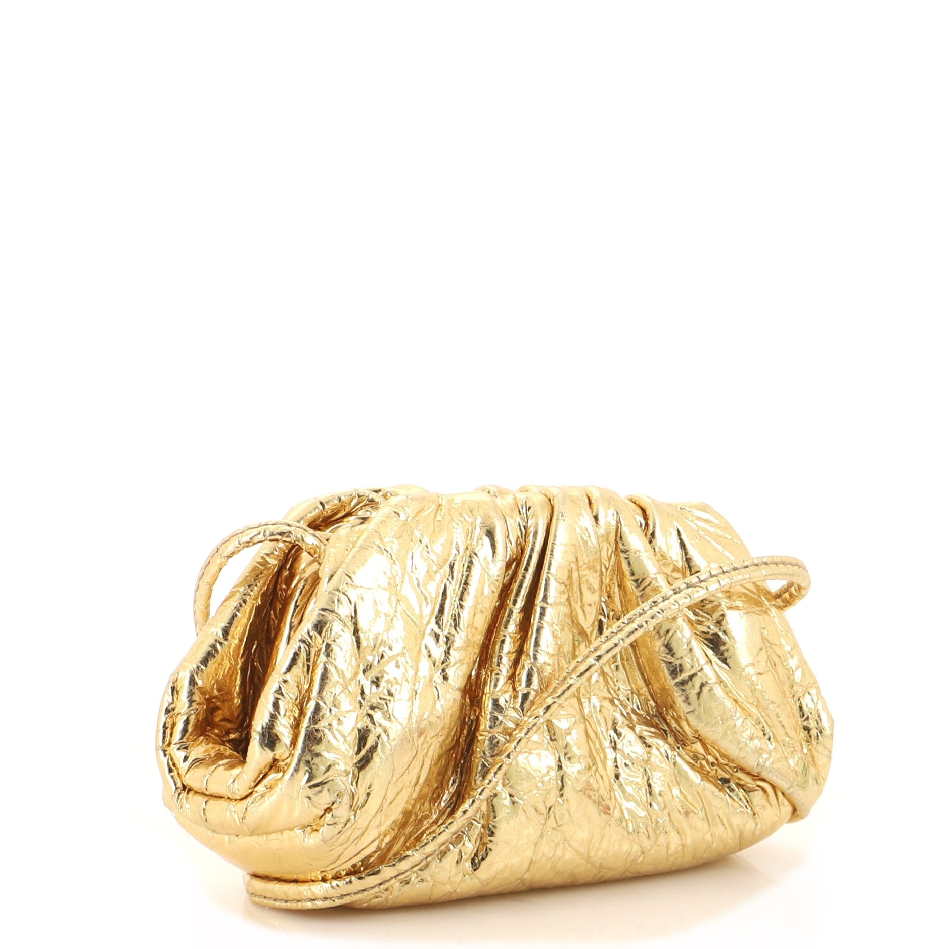 The Pouch Crinkled Metallic Leather Mini