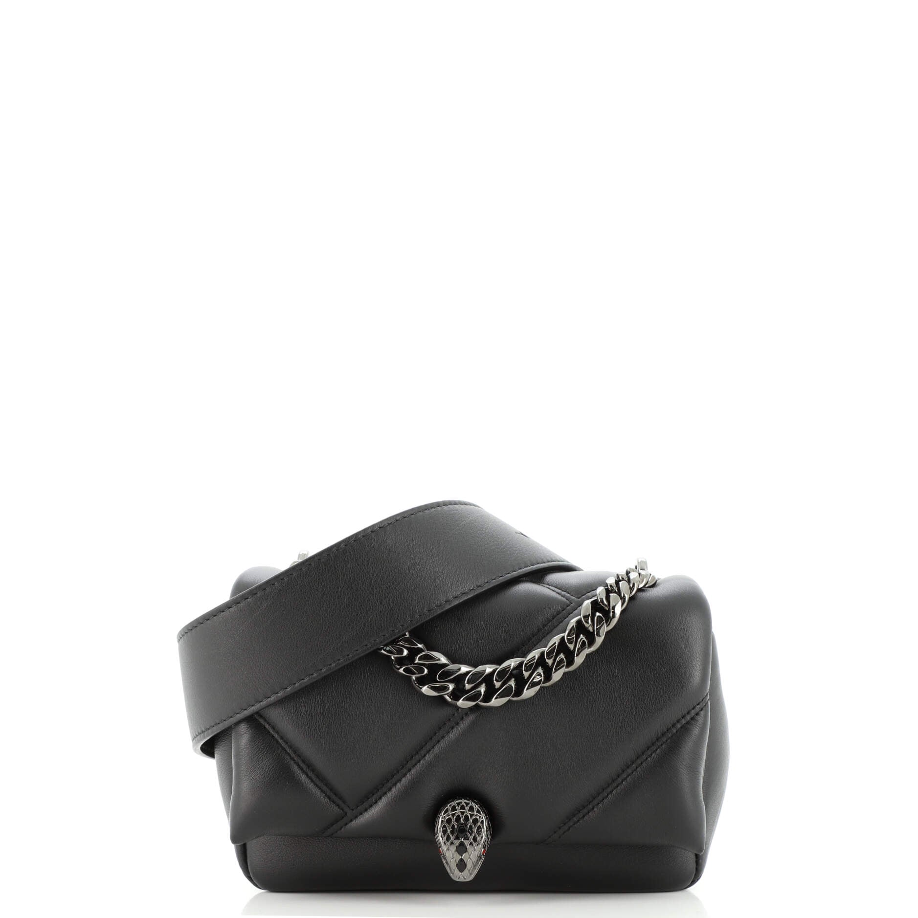 Serpenti Cabochon Shoulder Bag Diagonal Quilted Leather Mini