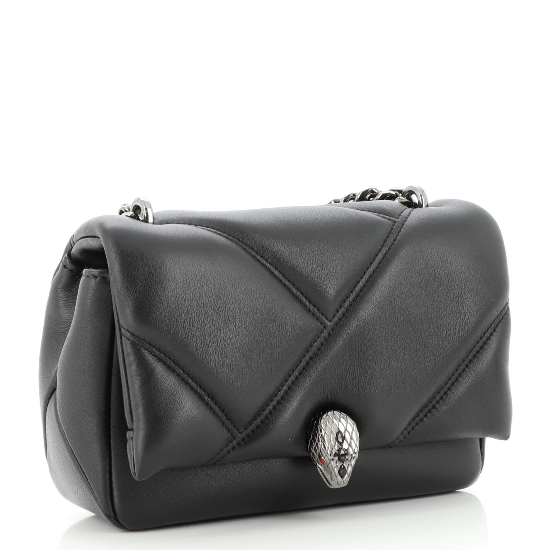 Serpenti Cabochon Shoulder Bag Diagonal Quilted Leather Mini