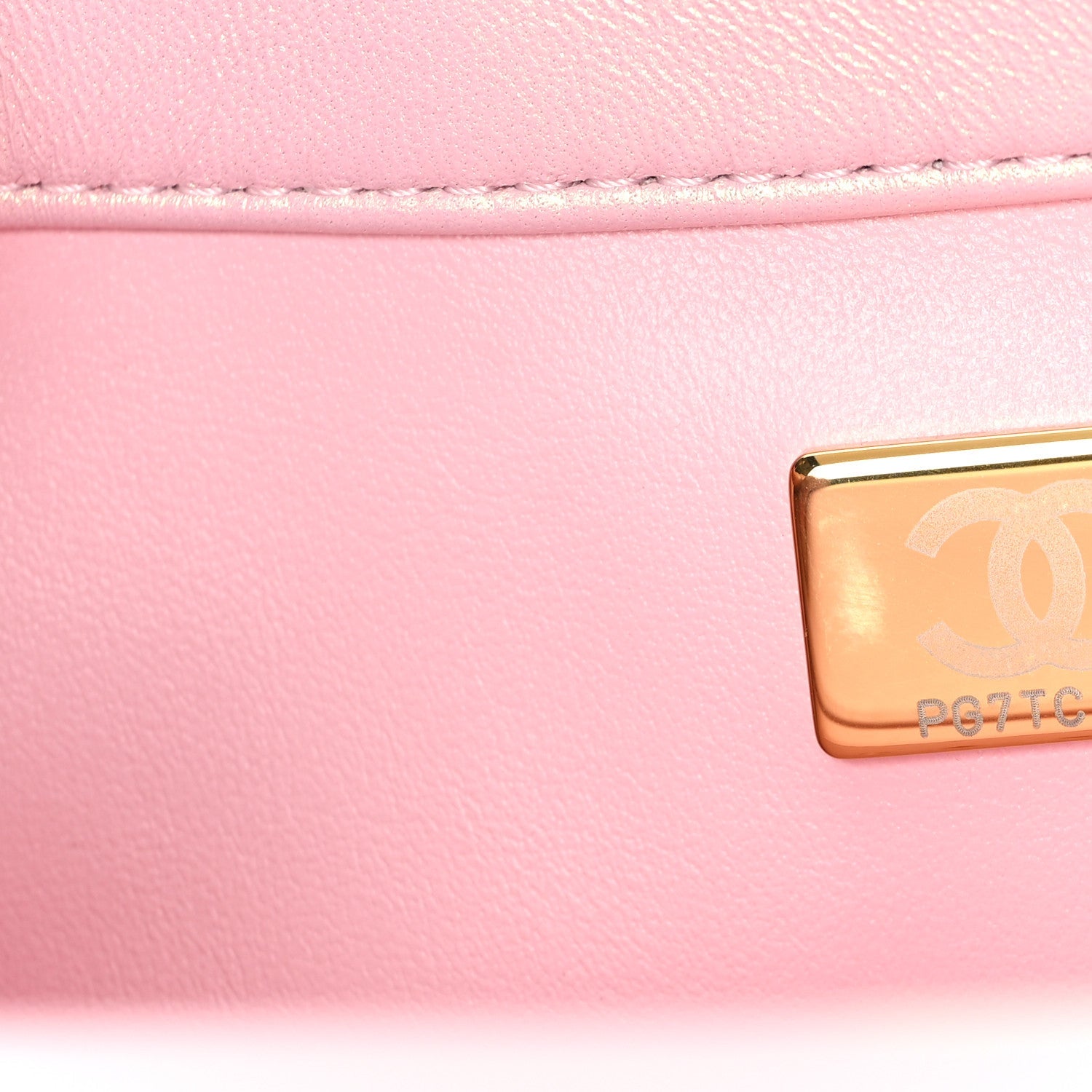 Pearly Lambskin Pearl Quilted Small Flap Pink