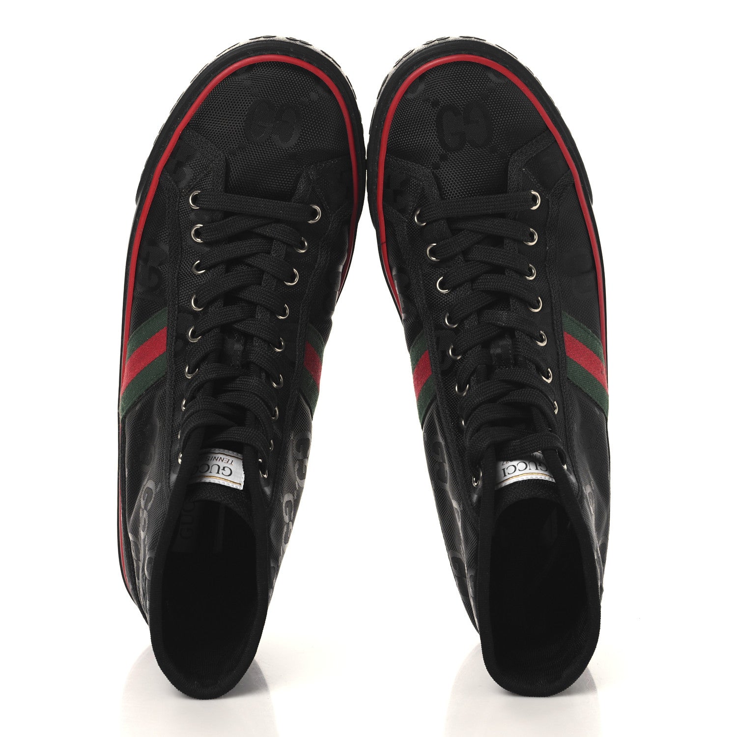 Econyl Nylon Web Monogram Off The Grid Mens 1977 Tennis High Top Sneakers 9.5 Black