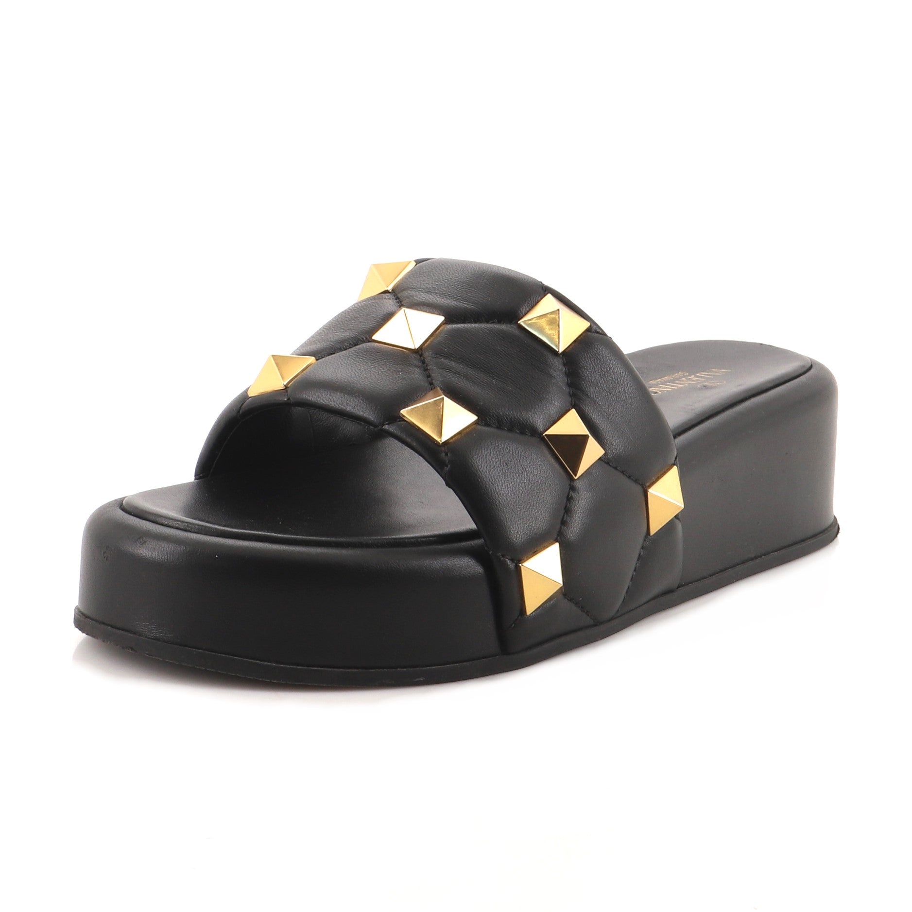 Women's Roman Stud Platform Slide Sandals Leather