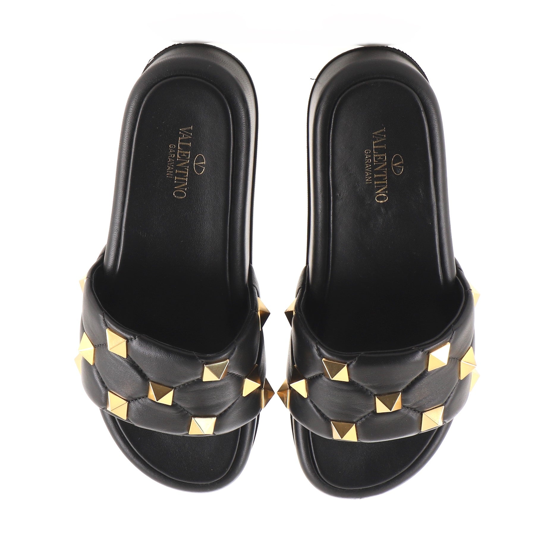 Women's Roman Stud Platform Slide Sandals Leather