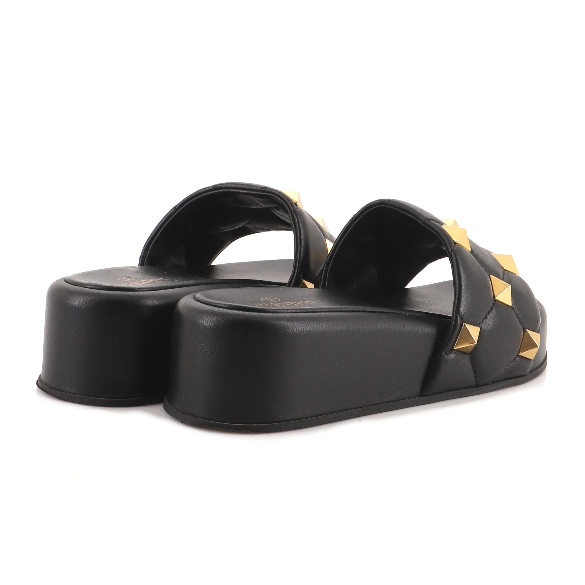Women's Roman Stud Platform Slide Sandals Leather