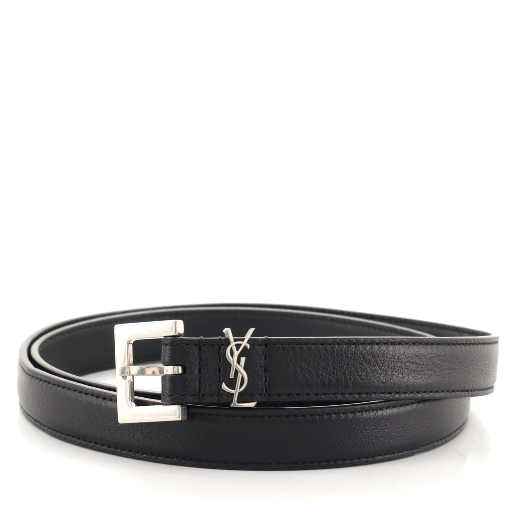 Classic Monogram Square Buckle Belt Leather Thin 95