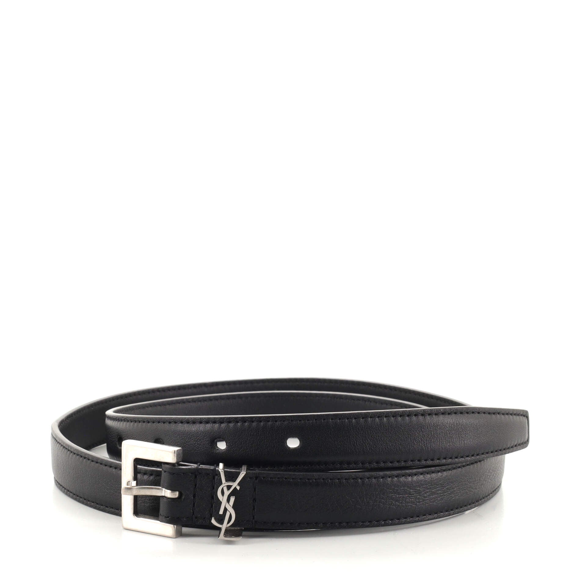 Classic Monogram Square Buckle Belt Leather Thin 95