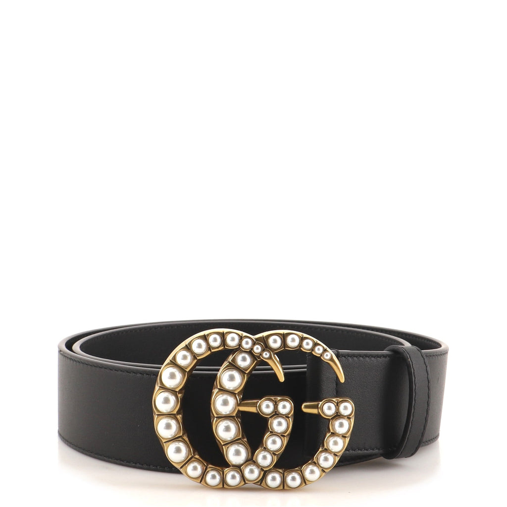 Pearly GG Marmont Belt Leather Wide 90