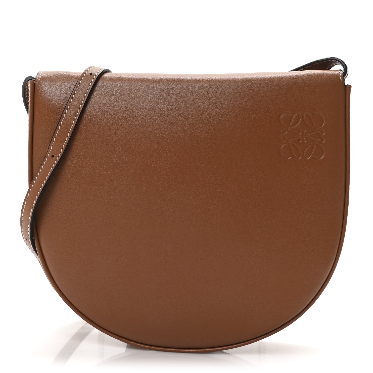 Soft Calfskin Heel Saddle Bag Tan