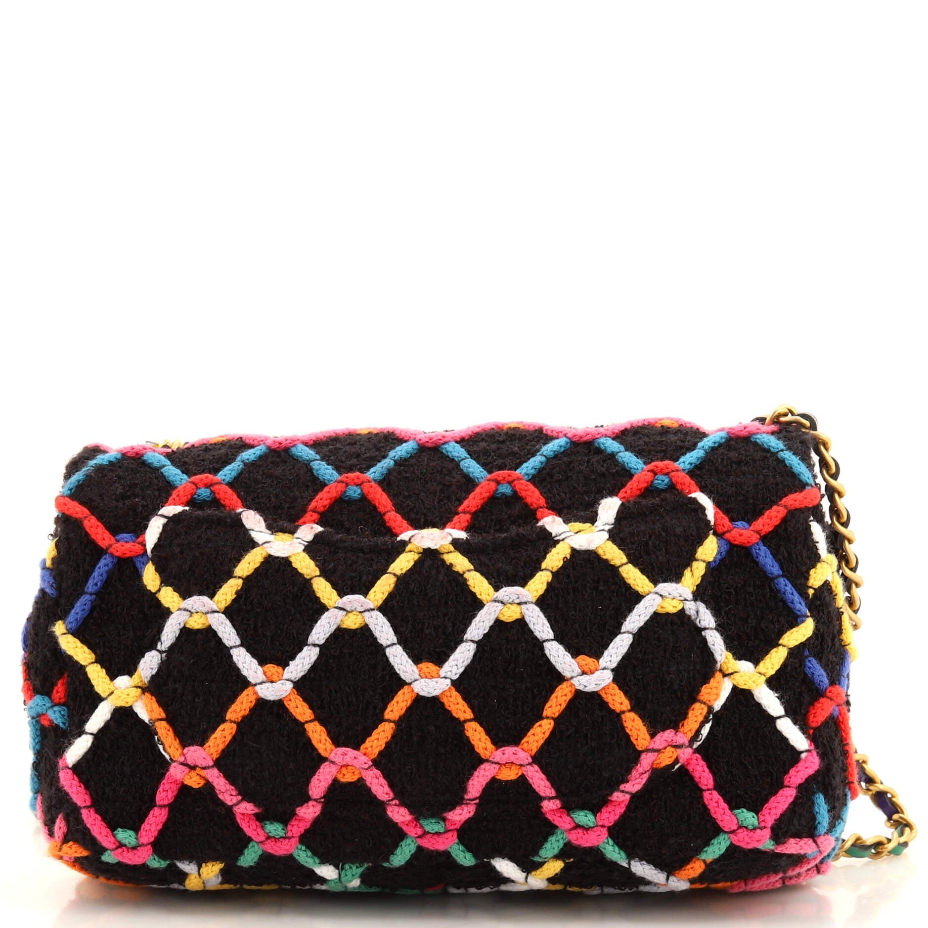 Pearl Crush Flap Bag Quilted Multicolor Tweed Mini