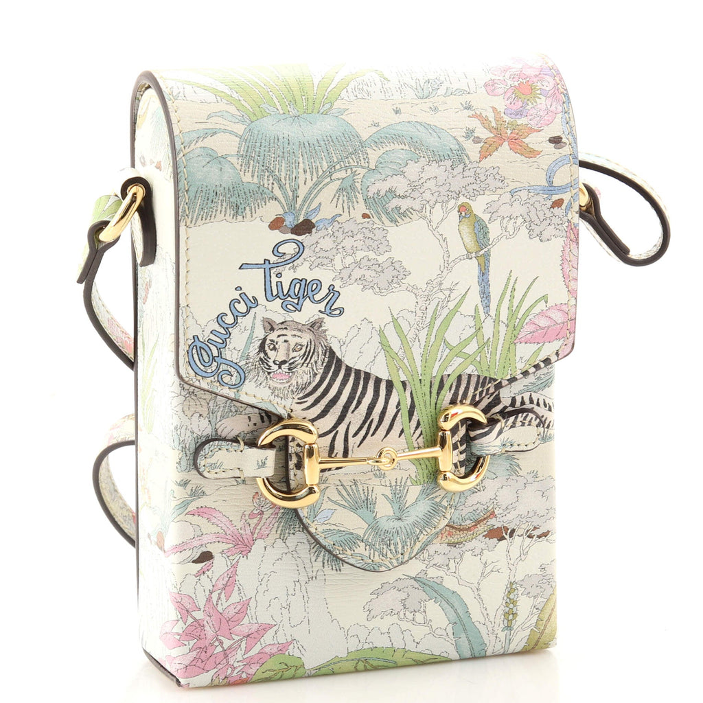 Horsebit 1955 Crossbody Bag Tiger Printed Leather Mini
