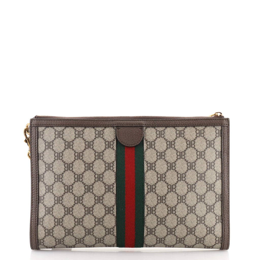 x Gucci The Hacker Project Web Wristlet Clutch BB Coated Canvas
